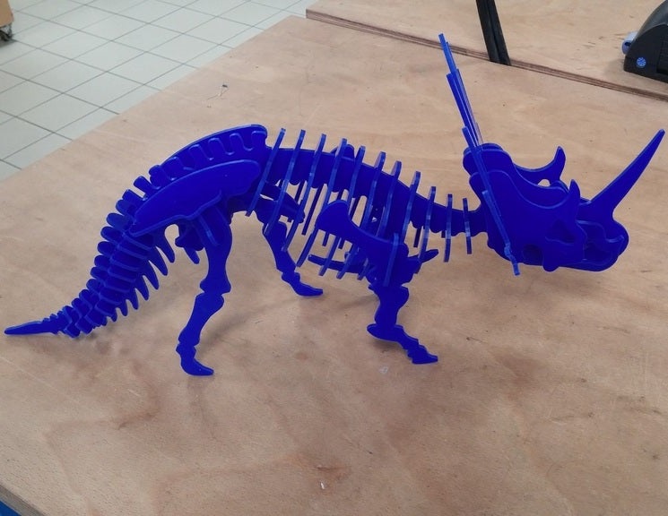 Laser Cut Styracosaurus Dinosaur D Puzzle Mm Dxf File Arabic Cnc