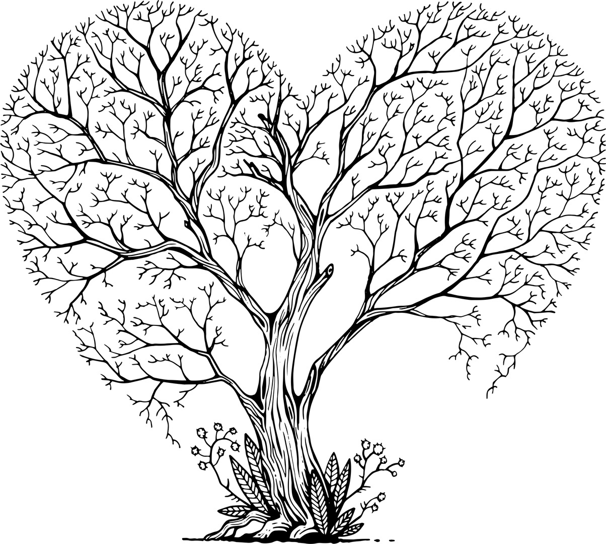 Laser Cut Engraving Tree Heart Art Free Vector