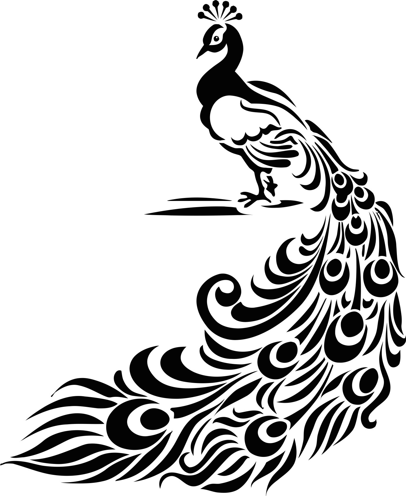 peacock silhouette free vector