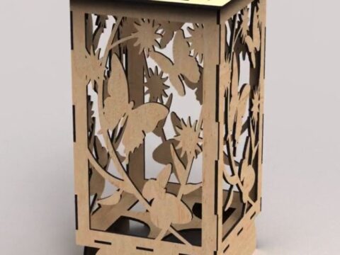 Laser Cut Decorative Butterfly Lamp Free Vector