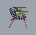 Chair Shell 4 Legs Free DXF File    for Free Download