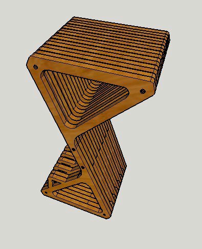 Delta Bar Stool Parametric Free DXF File    for Free Download