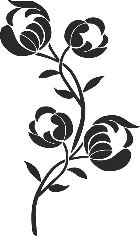 Flower Stencil Siluetas Carving Pattern Free DXF File    for Free Download