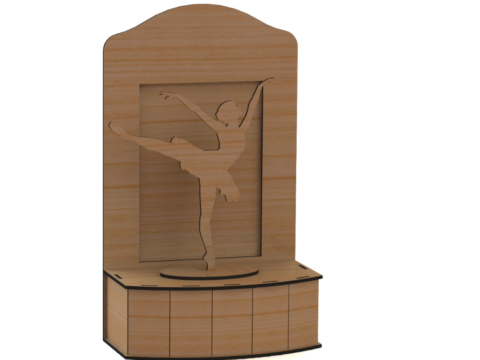 Laser Cut Ballerina On Stage 3d Puzzle Free DXF File    for Free Download