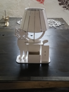 Laser Cut Cat Table Lamp With Organizer Free DXF File    for Free Download