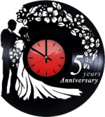 Laser Cut Wedding Vinyl Record Wall Clock Free DXF File    for Free Download