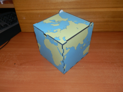 Laser Cut World Map Box Free DXF File    for Free Download