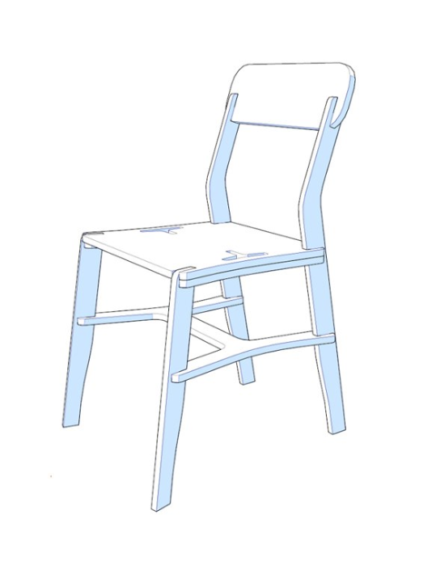 Plywood Chair Laser Cut Free DXF File    for Free Download