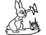 Rabbit And Butterfly Free DXF File    for Free Download