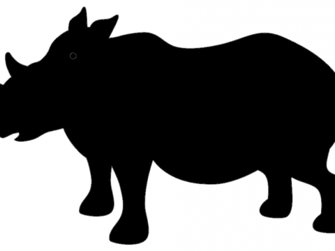 Rhino Silhouette Free DXF File    for Free Download