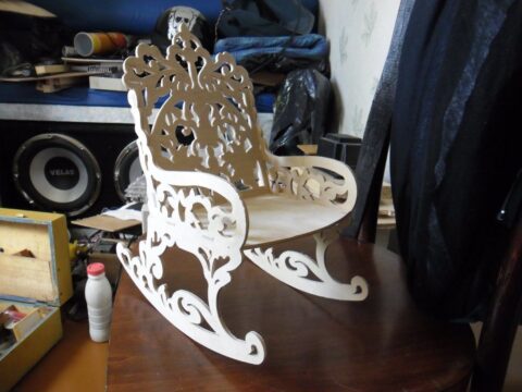 Rocking Chair Laser Cut Free DXF File    for Free Download