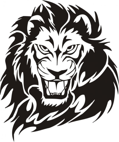 Tribal Lion Tattoo Design Vector Free DXF File    for Free Download