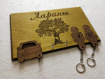 Wooden Decor Key Holder With Keychains For Couple Laser Cut Template Free DXF File    for Free Download