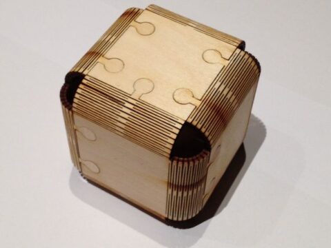Foldable Wood Cube Laser Cut Free DXF File    for Free Download