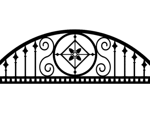 Ironwork Arch Semi Round Design Free DXF File    for Free Download