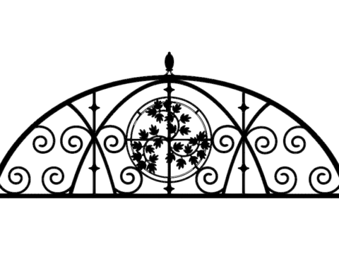 Ironwork Semi Floral Design Free DXF File    for Free Download