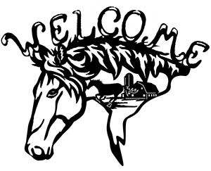 Welcome Horse Head Free DXF File    for Free Download
