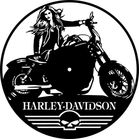 harley-davidson Wall Clock Free DXF File    for Free Download