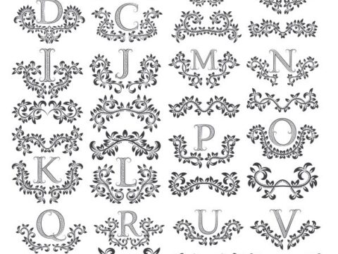 Floral Letters Free Vector