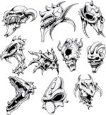 Avatar Of Warcraft Terror Vector Stylish Skulls Free Vector