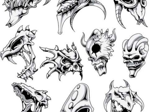 Avatar Of Warcraft Terror Vector Stylish Skulls Free Vector