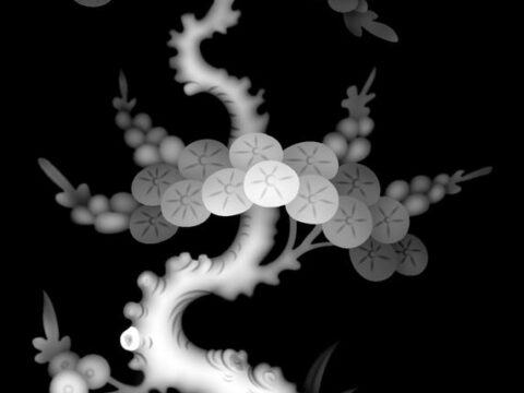 Vase with Flowers Grayscale Image BMP File