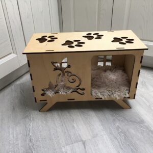 Cat House Laser Cut Wooden CNC Plans Free Vector