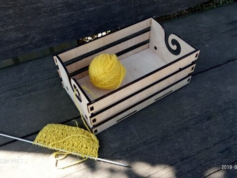 Laser Cut Wooden Yarn Box Crochet Knitting Storage Box Yarn Holder Free Vector