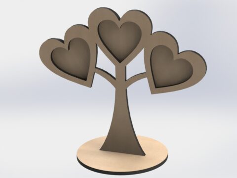 Laser Cut Heart Shape Picture Frames Family Tree Free Vector