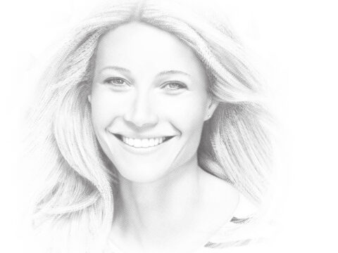Laser Cut Engrave Gwyneth Paltrow Hollywood Actress Pencil Sketch Free Vector
