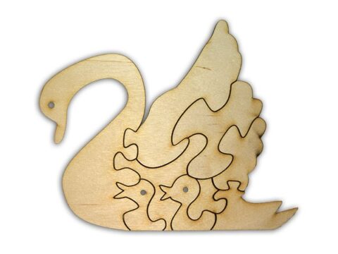Laser Cut Blank Wooden Puzzle Swan Free Vector