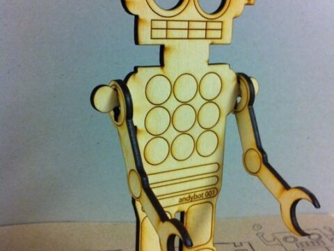 Laser Cut Wooden Robot Free Vector
