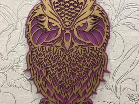 Laser Cut Decorative Plywood Owl Free Vector