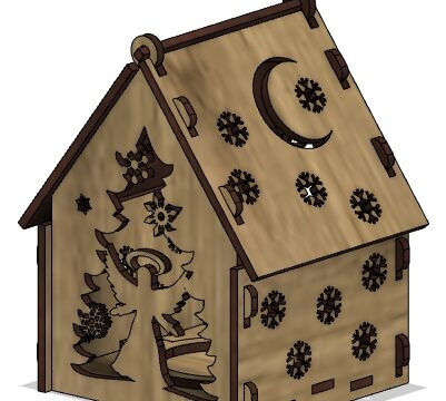 Laser Cut Wooden House Free Vector