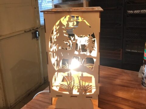 Laser Cut Bambi Forest Night Light Lamp Free Vector