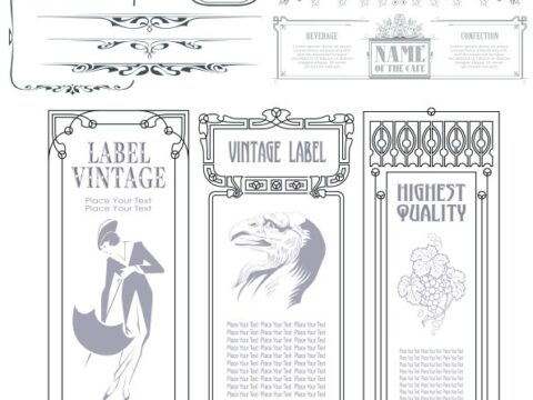 Collection Of Vintage Elements Free Vector