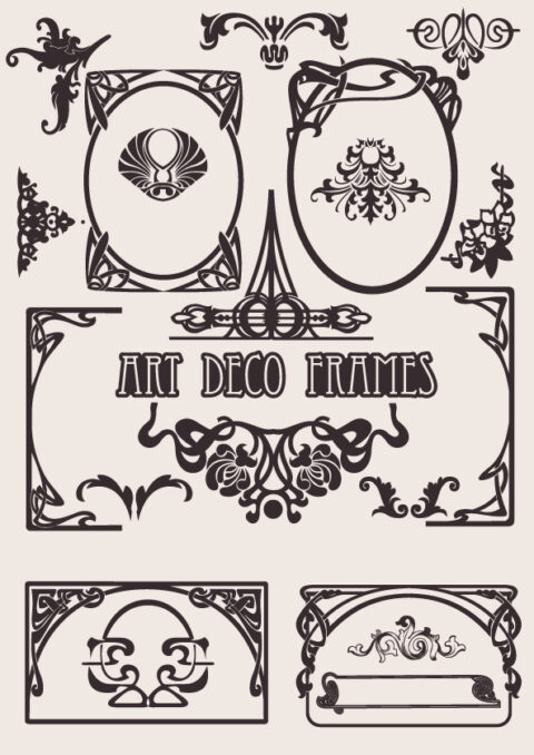 Art Deco Frames Vector Set Free Vector