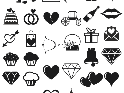 Love Icons vector set Free Vector