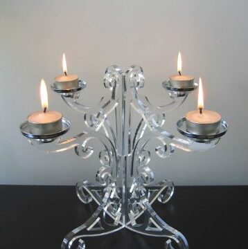 Candle Holder Laser Cut Free Vector