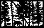 30 X 48 Two Bears Leaning Tree B Plasma Art DXF File