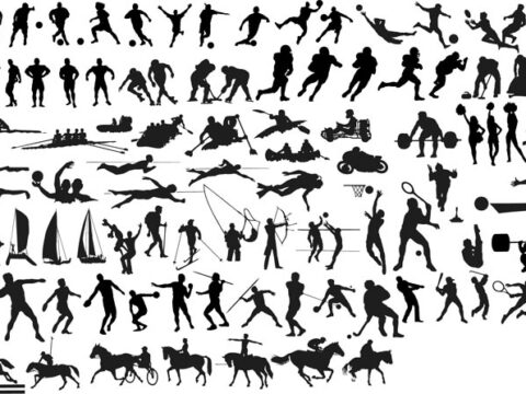 Silhouettes of Sportsmen Free Vector