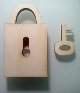 Laser Cut Padlock With Key SVG File