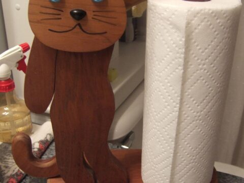 Laser Cut Cat Shape Paper Towel Holder Kitchen Tissue Holder Household Roll Paper Stand PDF File