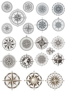 Compass Vectors Set Free Vector