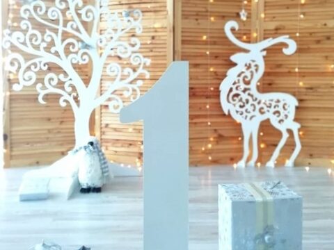 Laser Cut Christmas Deer Decoration Template Free Vector