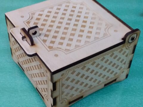 Laser Cut Engraved Box with Lid and Lock Free Vector