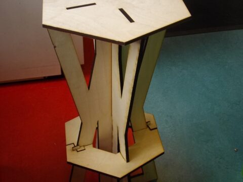 Laser Cut Assembly Stool 9mm Plywood DXF File