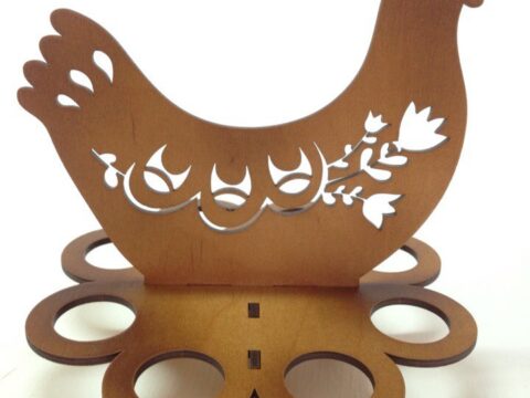 Easter Egg Tray Holder Stand Chicken Laser Cut Free Vector
