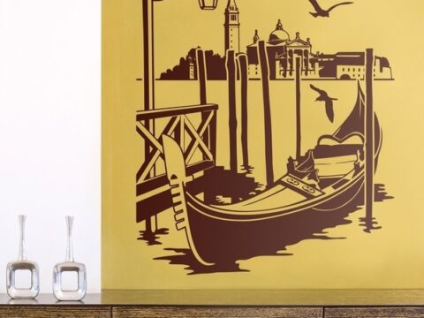 Laser Cut Engrave Gondola In Venice Wall Art Free Vector