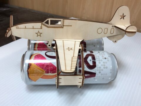 Laser Cut Airplane Beer Can Holder Free Vector